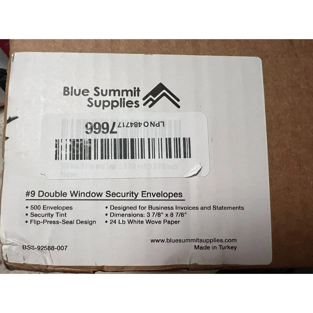 500 No. 9 Flip and Seal Double Window Security tint Envelopes - White